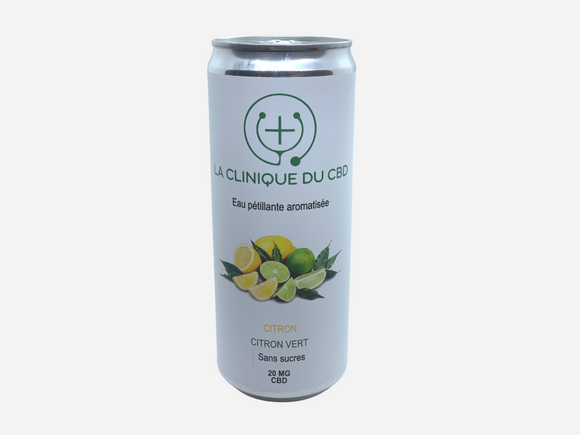 Eau pétillante aromatisée Citron et Citron Vert au CBD